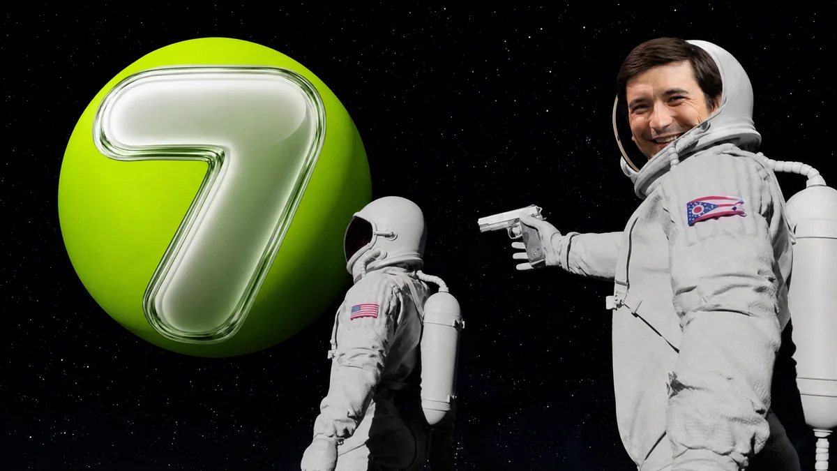 Always has been meme. Two astronauts above a lime planet with the chrome 7.