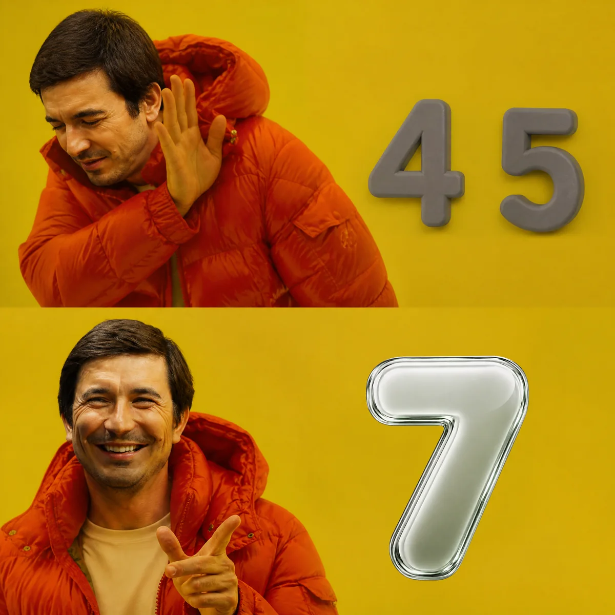 Drake meme. No to a grey 4 and 5, yes to the chrome 7.